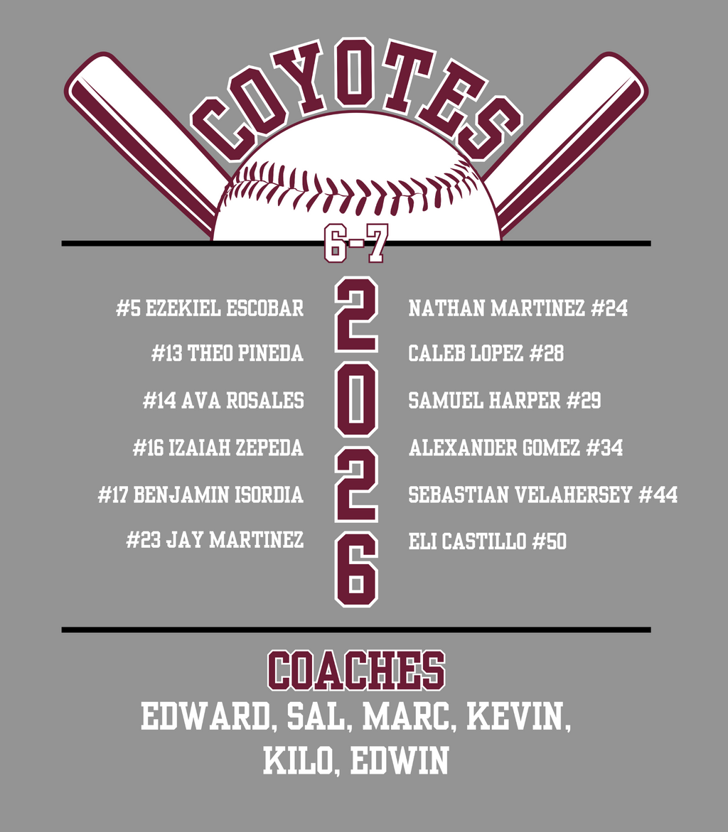 AV Coyotes 6–7U 2026 Roster Tee