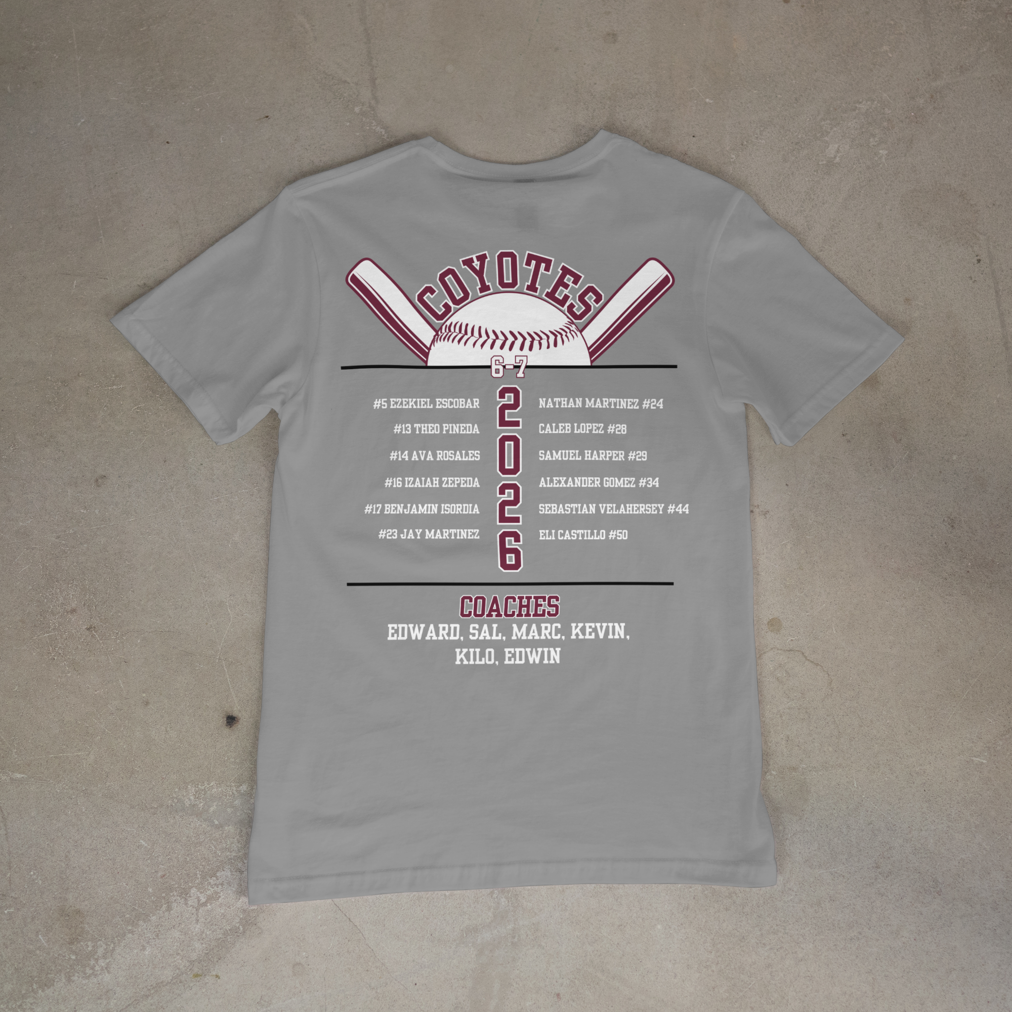 AV Coyotes 6–7U 2026 Roster Tee