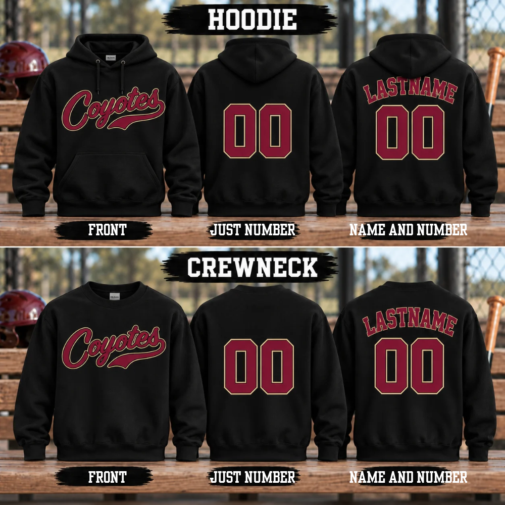 AV Coyotes Black & Maroon Personalized Sweatshirt